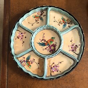 Vintage Japanese serving dish with markings
